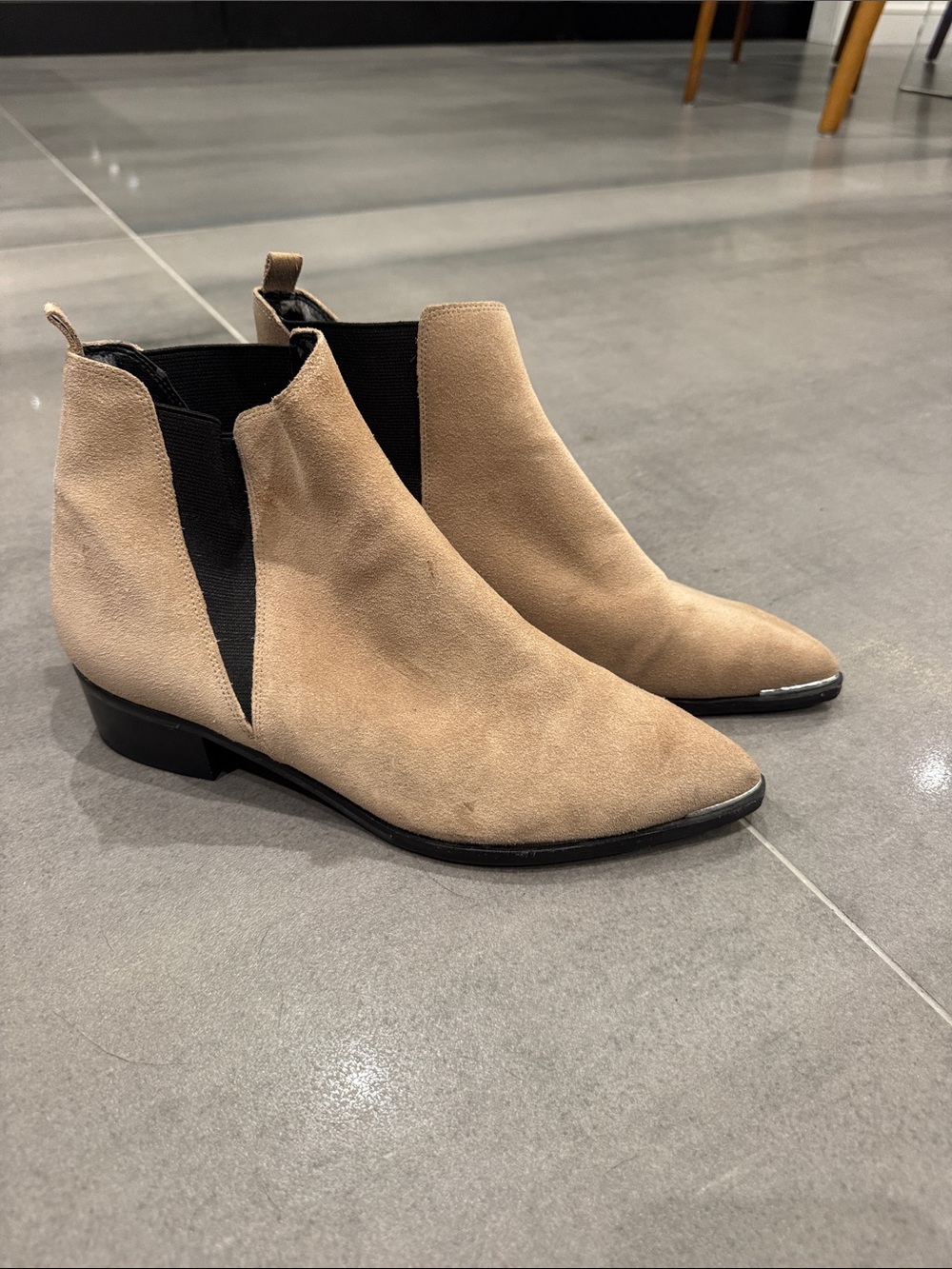 Marc Fisher Tan Suede Chelsea Ankle Booties
